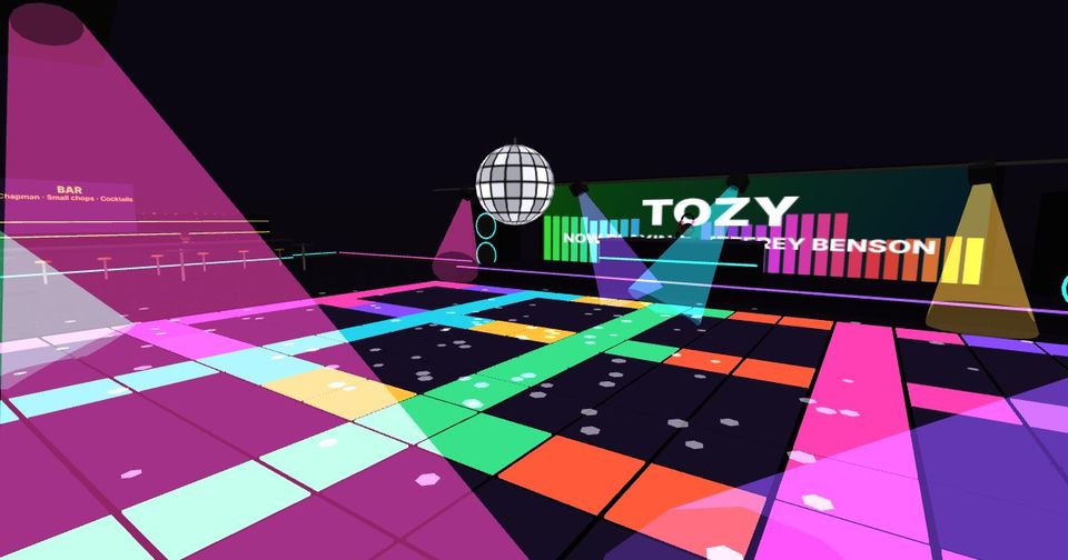The dance floor at Tozy in Campus Sim
